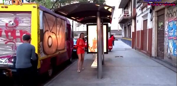  New! Super EXTREME Danna HOT Totally naked along Avenues of Mexico City
